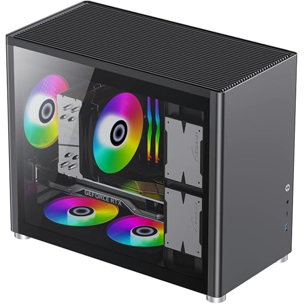 JONSBO D30 BLACK Mini Micro ATX Computer Case, Aluminum/Steel/Tempered Glass1 Side, Simple High