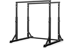 Bongkim Dip Bar, Heavy Duty Dip Station with 7 Height Levels, 800lbs Adjustable Parallel Bars for Tricep Dips Pull-Ups L-Sits Calisthenics Exercises Strength Training for Home Gym Outdoor