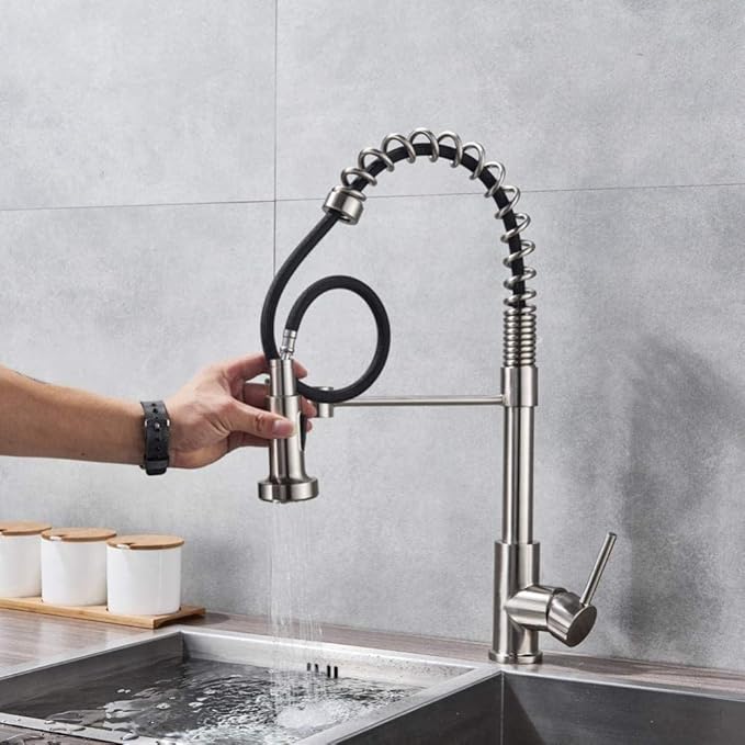 TNR® Grifo Extractor de níquel cepillado Grifo de cocina Mezclador de