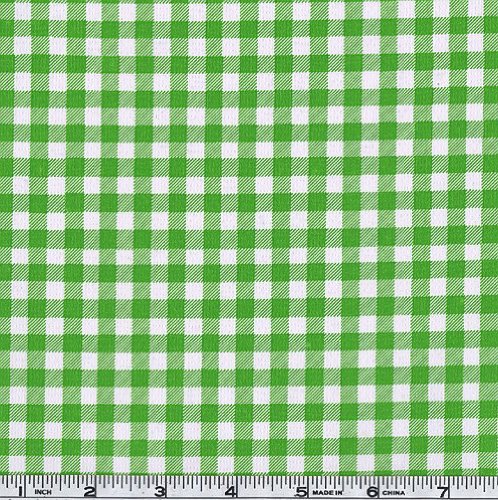 Oil Cloth Gingham Kiwi Green Fabric By The Yard