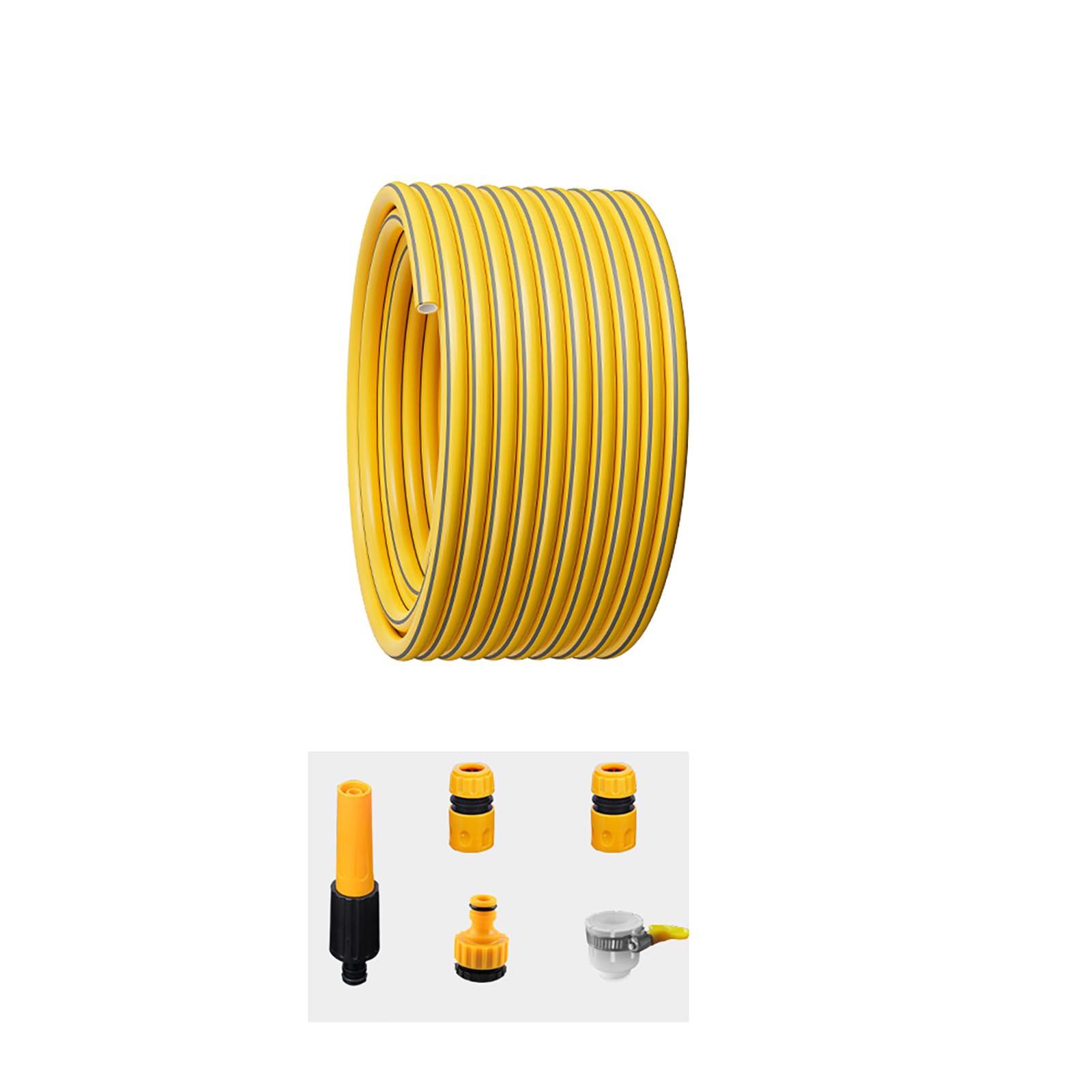 Coavoo Garden Hose Pipe 12mm x 15 Meters 49.2ft with WT 2.1mm, Reinforced Heavy Duty Anti-Kink 4 Layer Non-Toxic 1/2" Hosepipe for Outdoor Garden Lawn Wateringand Gardening with Hose Fitting Set