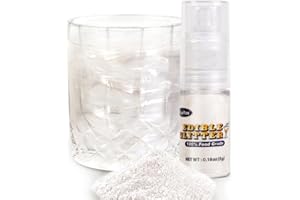 JOYVITAS White Edible Glitter Spray 5g, Shimmer Edible Glitter for Cocktails, Food Grade Luster Dust for Beverages & Cake Decorating, Drinks, Baking, Chocolate
