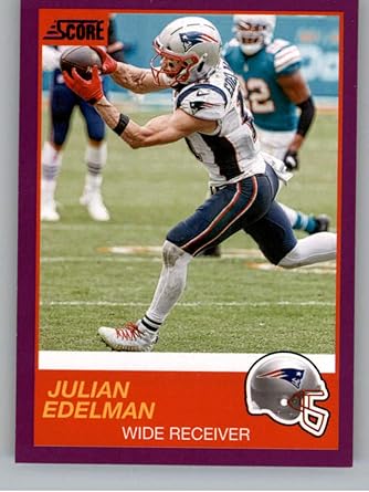 Amazon Com 2019 Score Purple Football 146 Julian Edelman New England Patriots Official Nfl Trading Card From Panini Collectibles Fine Art