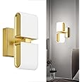 Aipsun Gold Sconces Wall Lighting Hardwired Modern LED Wall Sconces Indoor Wall Light for Living Room Hallway 6000K White Light