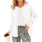 YUNDAI Womens Cardigan Sweaters Crew Neck Classic Fall Long Sleeve Button Down Blouse