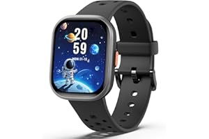 teslahero Upgraded Kids Smart Watch Fitness Tracker, 1.85" Screen with 12 Puzzle Games, Heart Rate Sleep Monitor, Pedometer, Waterproof Activity Tracker with/Without APP for Boys Girls