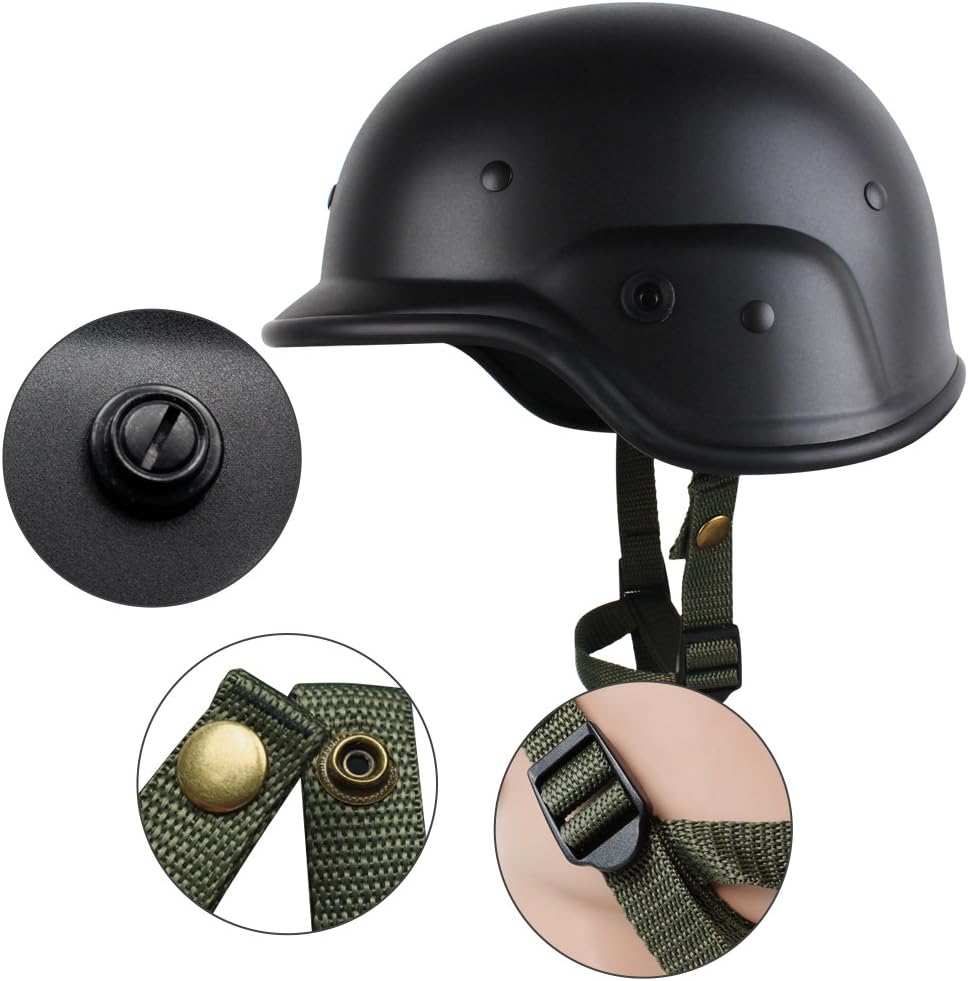 AIRSOFTPEAK Tactical Military Airsoft M88 PASGT Kelver Swat Helmet with Clear Visor, Black : Sports & Outdoors