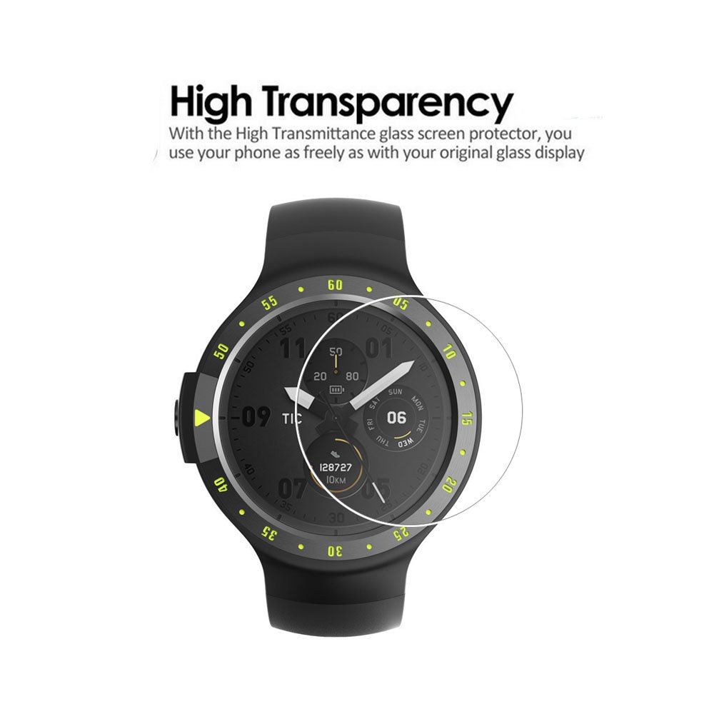 2pack) ticwatch e Protector de pantalla, cobertura total 9H Dureza ...