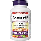 Webber Naturals CoQ10 150 mg, 60 Softgels, For Heart and Migraine Support, High Potency Antioxidant