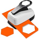 Hexagon Paper Punch, Hexagon Punch 1.97 Inch for Scrapbook DIY Arts Project | Hexagon Cutter for Crafting | Large Hole Punch Shape | Reinforced Spring Lever Punch | Precise &amp; Clean Cut | Easy to Punch