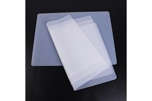 PABUSIOR Silicone Mats for Crafts, Translucent, Non-Slip Heat Resistant, 9×12 in (4 Pcs) Reusable Silicone Kids Mat for Jewelry, Glitter Slime, DIY Sheet, Nail Art, Clear Countertop Protector Pad