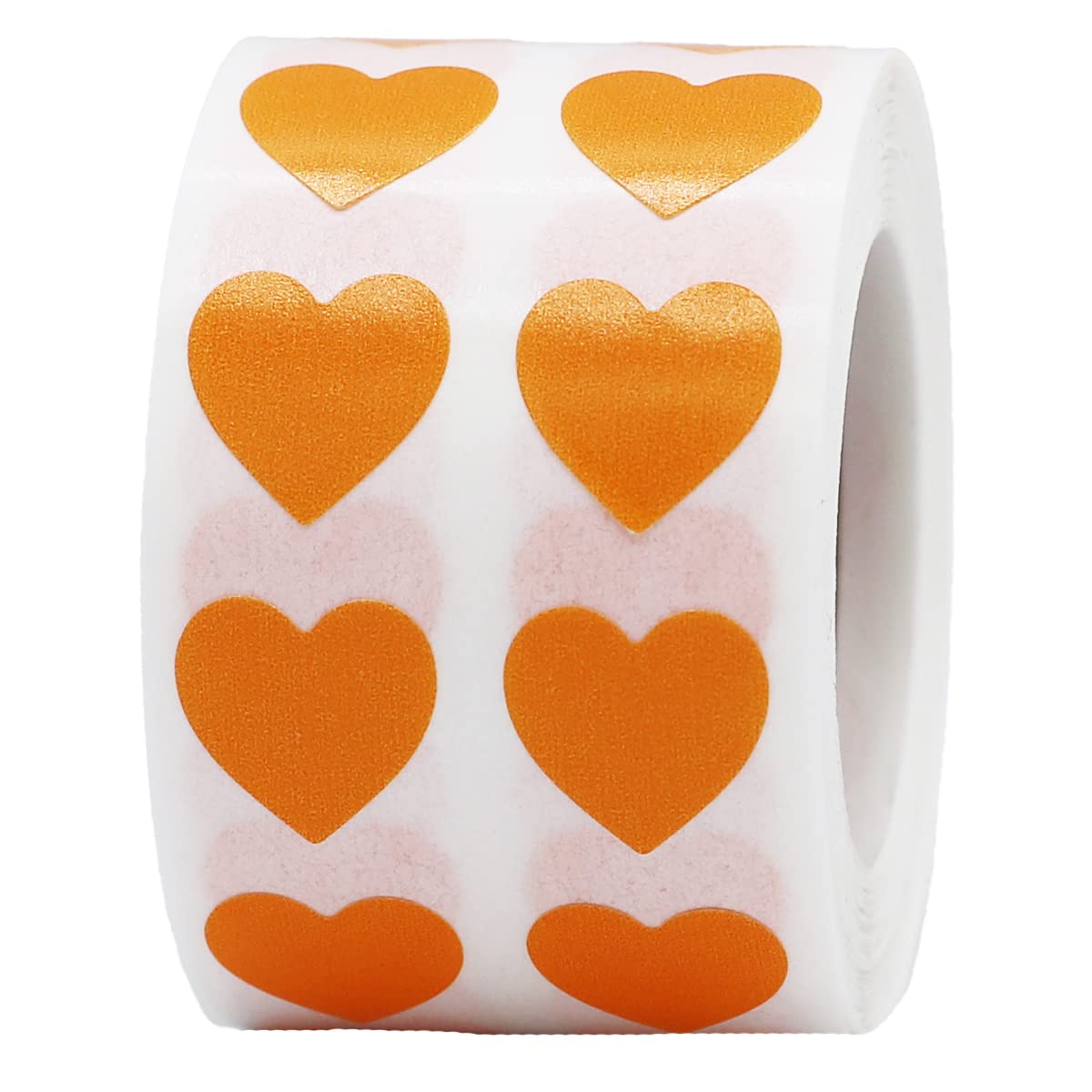 Peach Heart Stickers 12.7 mm 0.5 Inch Wide 1000 Count