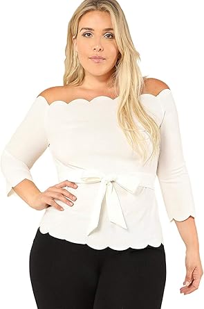 plus size white peplum top