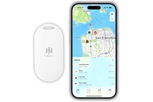 HH-TECH Smart Tag Oval for Apple iOS Devices, Key Tracker, Item Finder, Luggage Tag, Mini Tracker, Replaceable Battery, Easily Track Your Wallet, Bag, Suitcase, and More with The iPhone Find My App