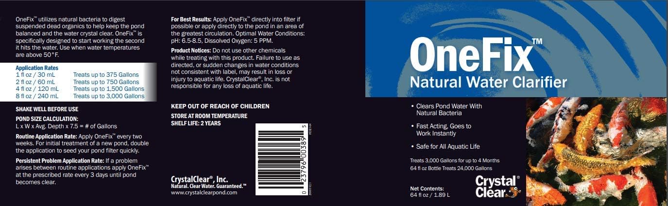 Amazon Com Crystalclear Onefix Natural Water Clarifier 64