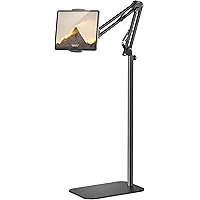 Tablet Floor Stand, 360-Degree Rotatable Metal Tablet Holder Stand, Adjustable Height and Angle iPad Stand,Universal Tablet H