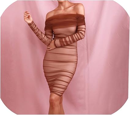 brown bodycon mini dress