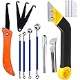 LABOFiC 14pcs Grout Removal Tool, Caulking Removal Tools Tile Grout Saw and Grout Hand Saw with 3 Pieces Extra Blades, Tile Joint Cleaning Tool, Caulking Edge Kit, Tile Caulk Finishing Tool