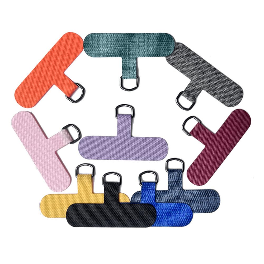 JIXIWANG 8 PCS Phone Lanyard Pads Fabric Canvas Phone Lanyard Tether Tab Phone Tether Tabs Phone Strap Tether Tab for Most Smartphones
