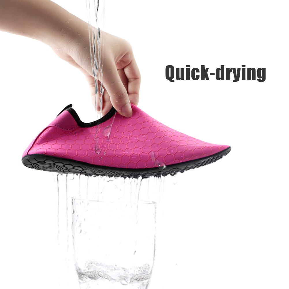 Barefoot Shoes Water Sports Shoes Quick-Dry Aqua Yoga Socks for Women Men Kids (M: (Women:7.5-8.5/Men:6-7), FC-hot Pink)