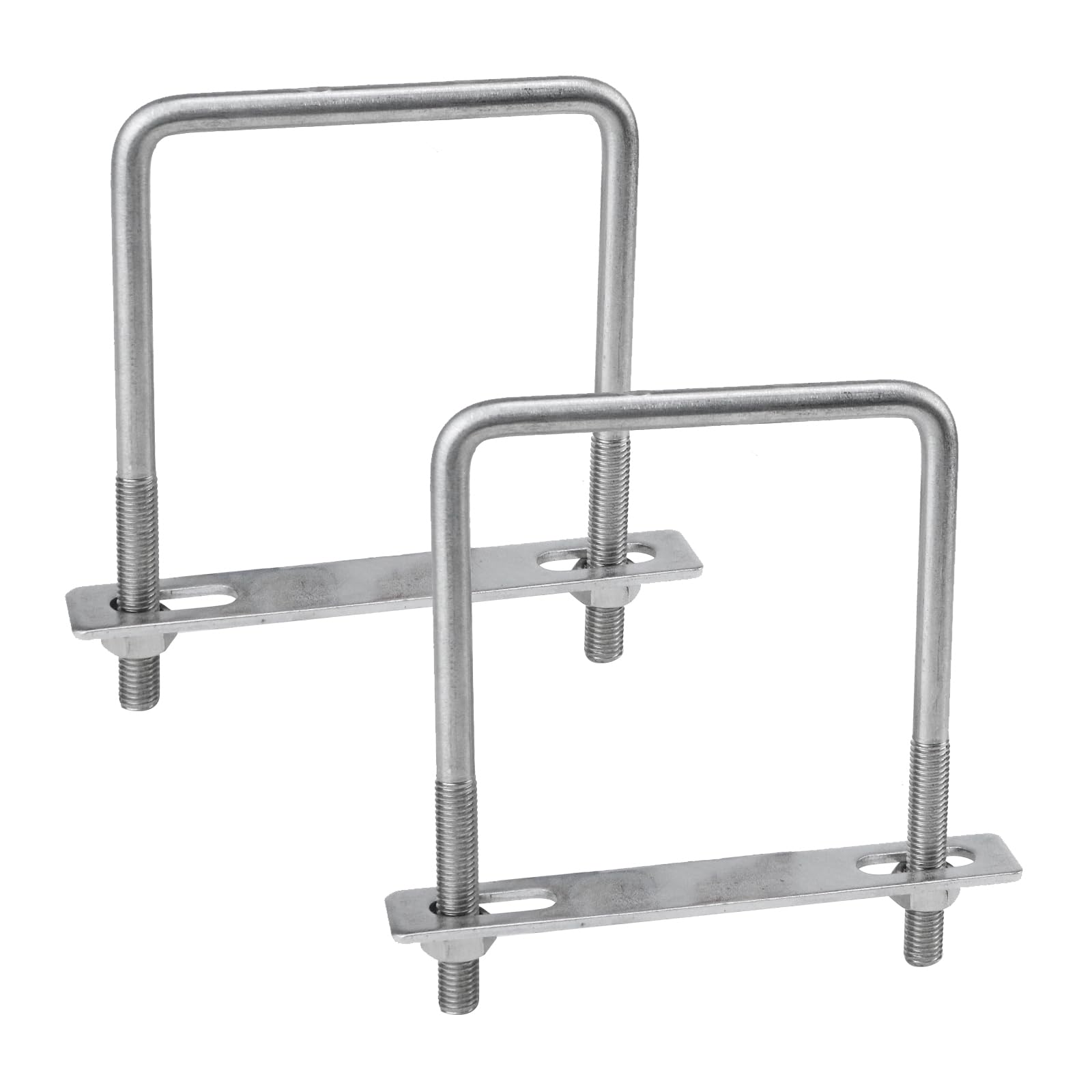 Photo 1 of Pufguy 2pcs Hardware U Bolt Stainless Steel U Clamp U Bolt Brackets with Nuts and Plate 4" W x 6 L