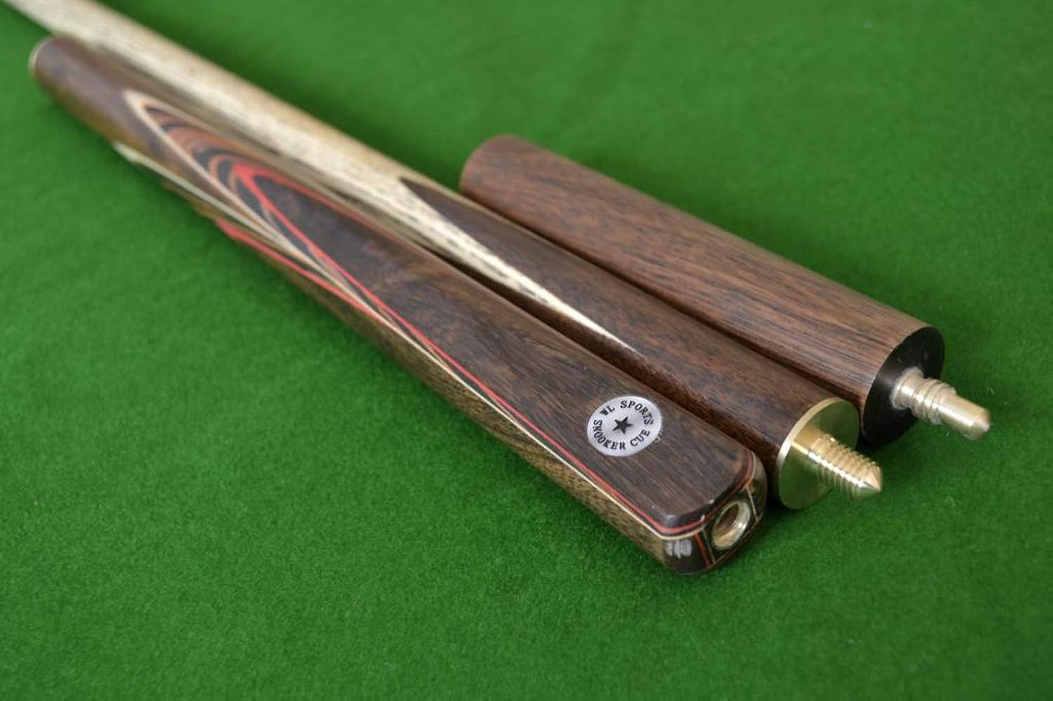 Quality Handmade 57" Snooker Cue with a Rosewood Butt spliced with Red
