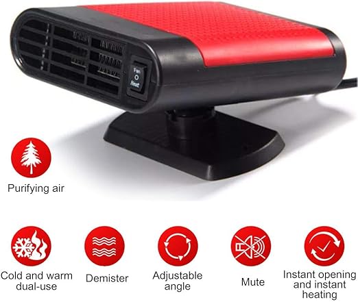 Volwco Calentador de Coche portátil, 12 V, Ventilador de ...