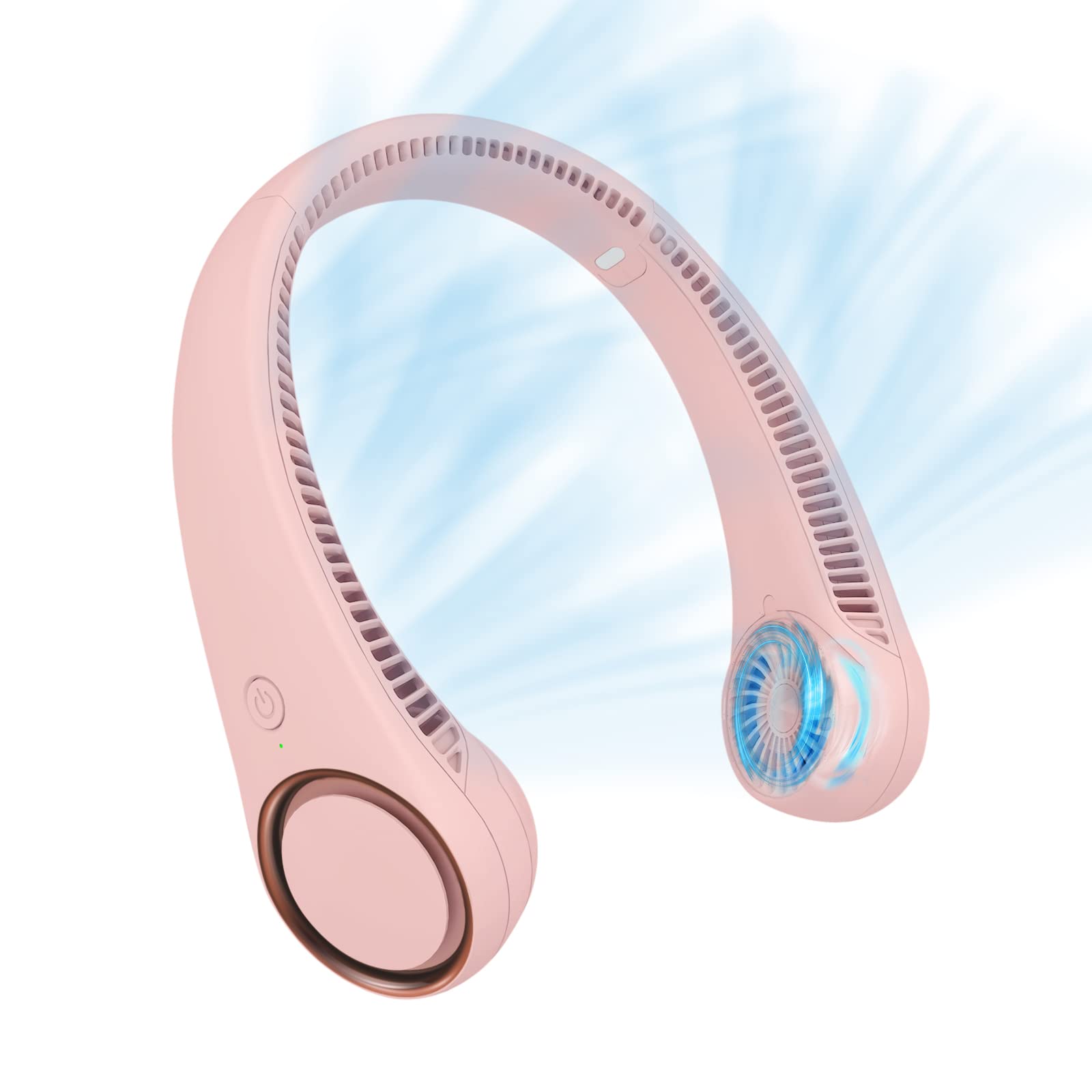 Photo 1 of CIVPOWER Neck Fan: Portable Personal Neck Cooling Rechargeable Bladeless Fan - Hands Free 3 Speed 4000 mAh Battery USB Operated Wearable Headphone Design - for Men Women Outdoor Indoor (Pink)