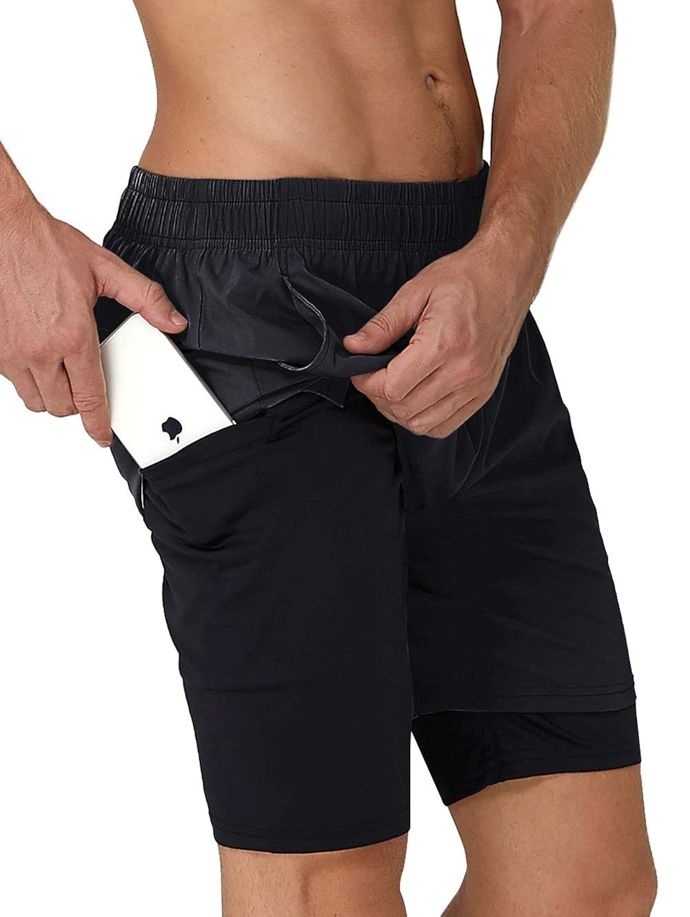 Buy Loveternal Mens Gym Shorts 7 Inch Inseam 2 in 1 Running Shorts with