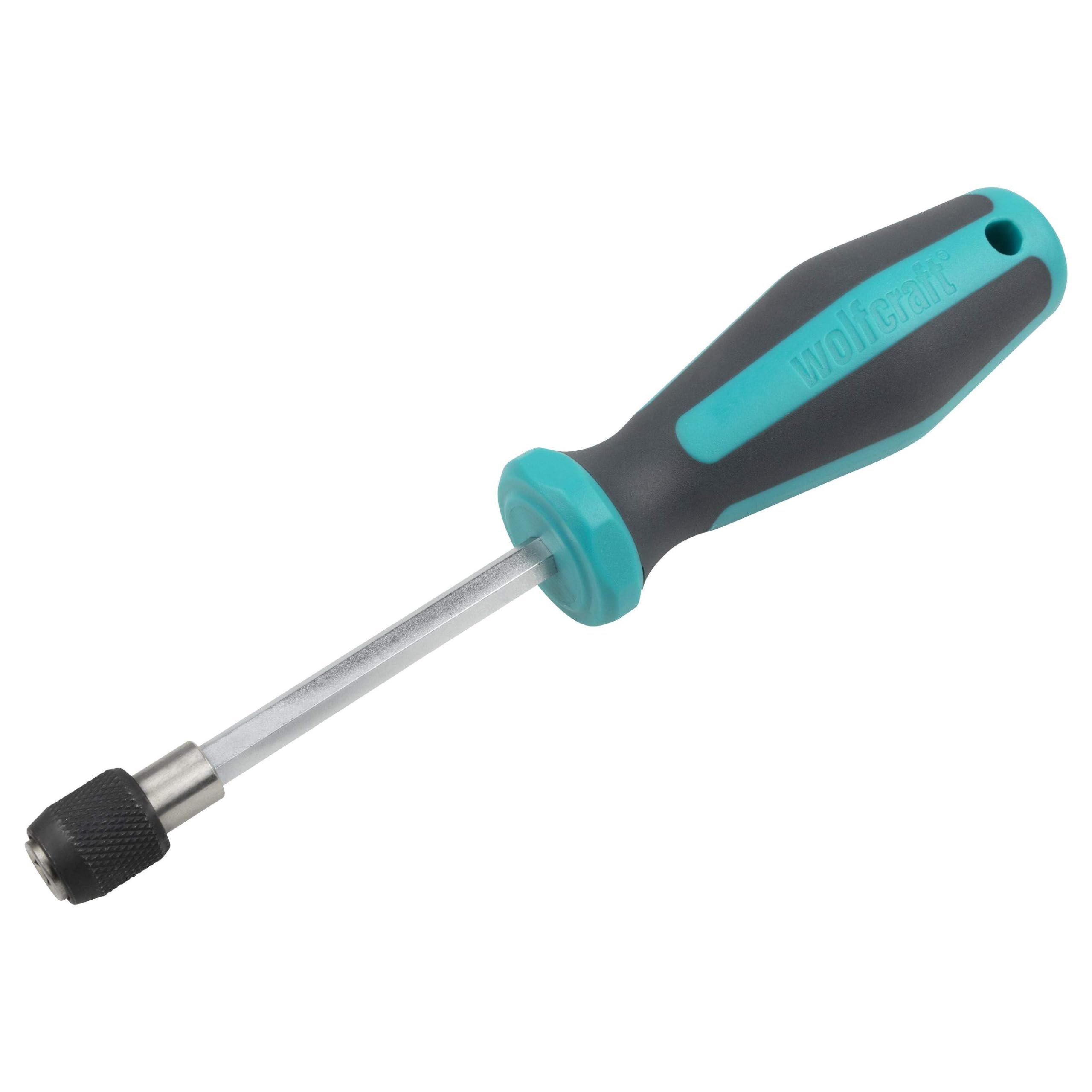 wolfcraft Hand Screwdriver with Bit Socket, Long I 8725000 I for deep-Lying Screw Connections