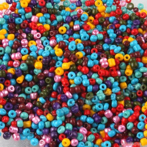 Mixed Glass Tube Seed Beads in bulk 3000pcs 2mm 7 Colors