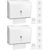 QWORK Wall Mount Paper Towel Dispenser 2 Pack &ndash; Tri-Fold Holder with Lock for Bathroom, Kitchen &amp; Office
