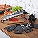 [Improved] V-Blade Mandoline Food Slicer + FREE Cut-Resistant Gloves | Stainless Steel Adjustable Vegetable Mandolin Slicer, Julienne Cutter | Includes 5 Inserts, Food Holder & Blade Guard