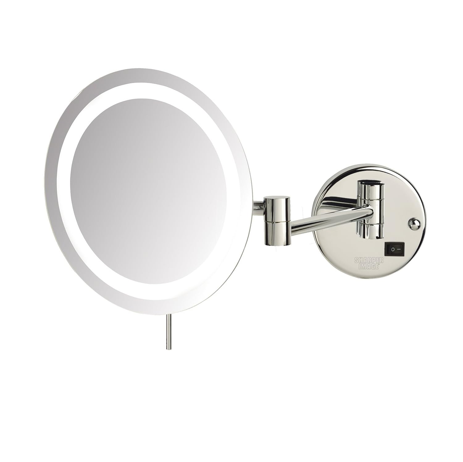Sharper Image JRT718CL 8.5" Slimline Led Wall Mount 8x Magnifying Makeup Mirror, Chrome