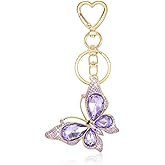 Ymapinc Cute Butterfly Keychain for Women, Butterfly Bag Charm, Women Keychain Accessories, Diamond Key Chain,Purse Charms for Handbags, Backpack Keychains for Girls