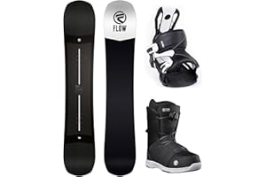 FLOW Men's Gap Wide Snowboard Package Black Alpha Bindings BOA Boots