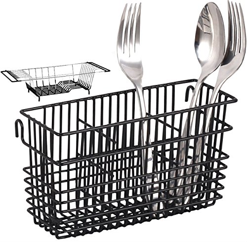 Neat-O Sturdy Utensil Drying Rack Basket Holder (Black)