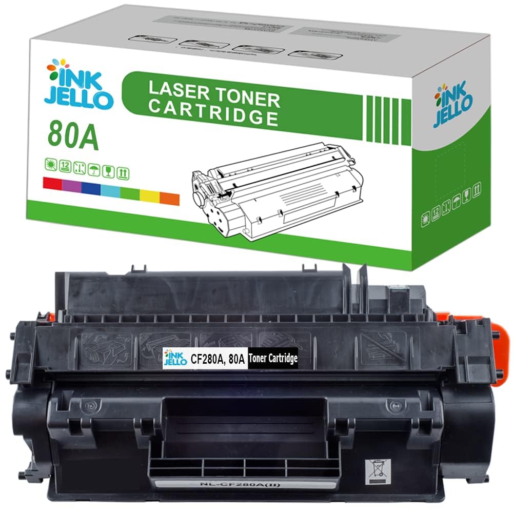 InkJello Toner Cartridge For Printer, Compatibile with HP LaserJet Pro 400 M401a 400 M401d 400 M401dn 400 M401dw 400 M401n 400 MFP M425dn 400 MFP M425dw CF280A (Black, 1-Pack)