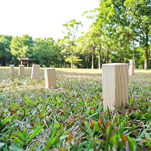 A11N Kubb Viking Chess Lawn Game Premium Yard Game Set with Tote Bag