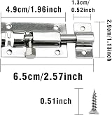 SZXMDKH Stainless Steel Door Bolts Lock Latch 2 Pack 2 Inch Silver Sliding Plate view 2
