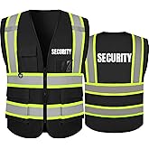 BeautyWill Custom Safety Vest logo Visibility Reflective Vest Class 2 Hi Vis Security Construction Work Vest