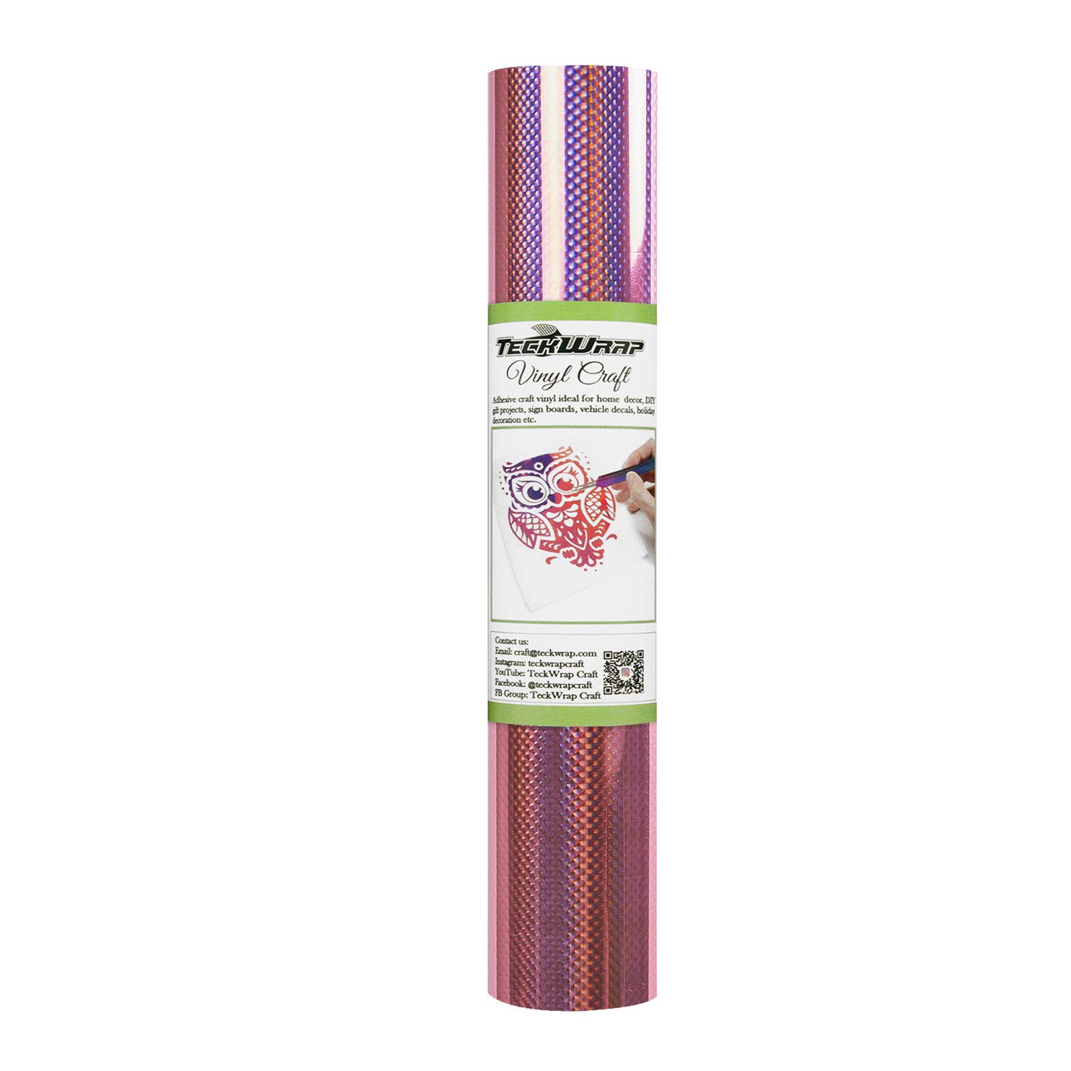 TECKWRAP Holographic Crystal Rose Gold Chrome Vinyl 1ftx5ft