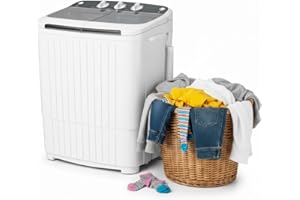 Omelaza Portable Washing Machine,18 lbs Capacity,Washer and Dryer Combo Machine for Homes & Apartments,Twin Tub Laundry Washer with Spin Cycle