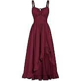 Scarlet Darkness Renaissance Dress Women Summer Corset Dress Flowy Sleeveless Milkmaid Vacation Sundress with Pockets