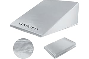 FOUXTEL Ultra Soft Bed Wedge Pillow Cover-Super Soft Fleece Pillowcase with Zipper Design, Removable & Machine Washable Pillowcase (Light Grey-Satin)