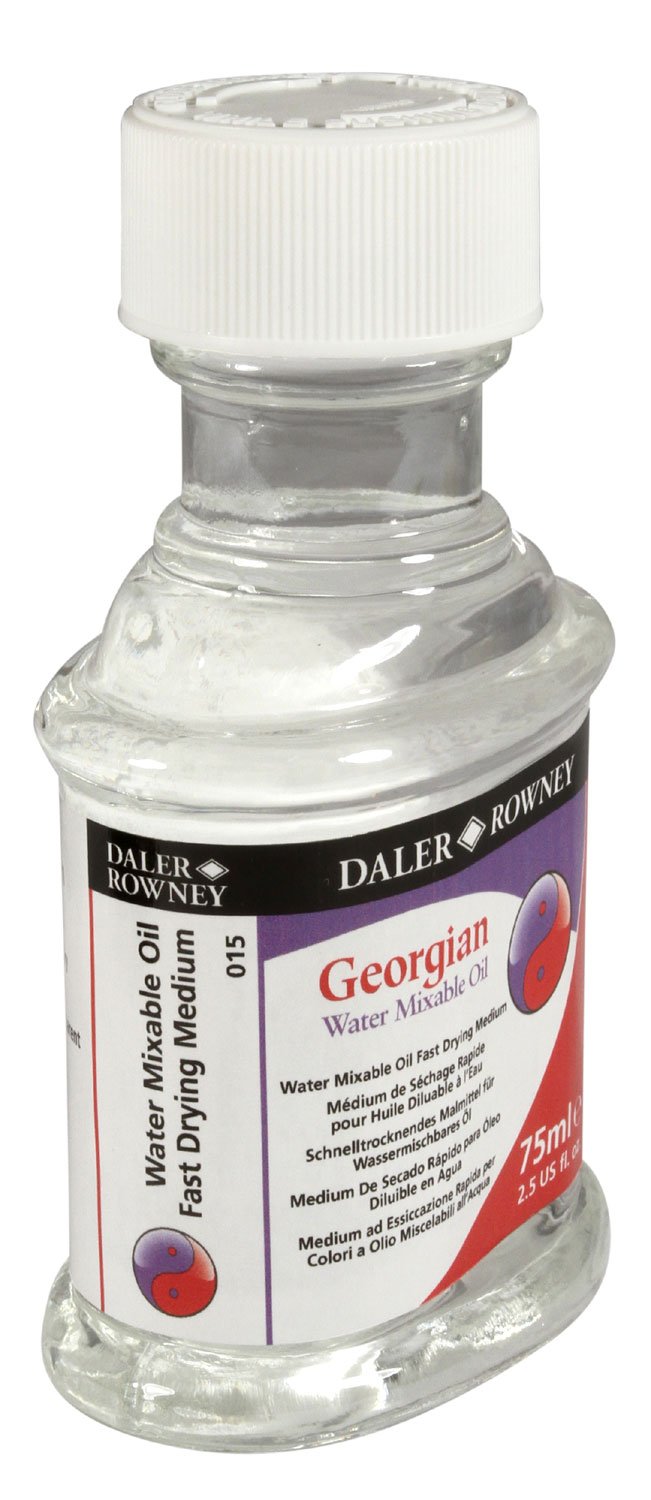 Daler-Rowney Georgian Oil Medium, Glass Jar, 2.54oz - 75 ml, Water Mixable Oil Fast Drying Medium, Clear, 75 ml (Pack of 1) - Image 3