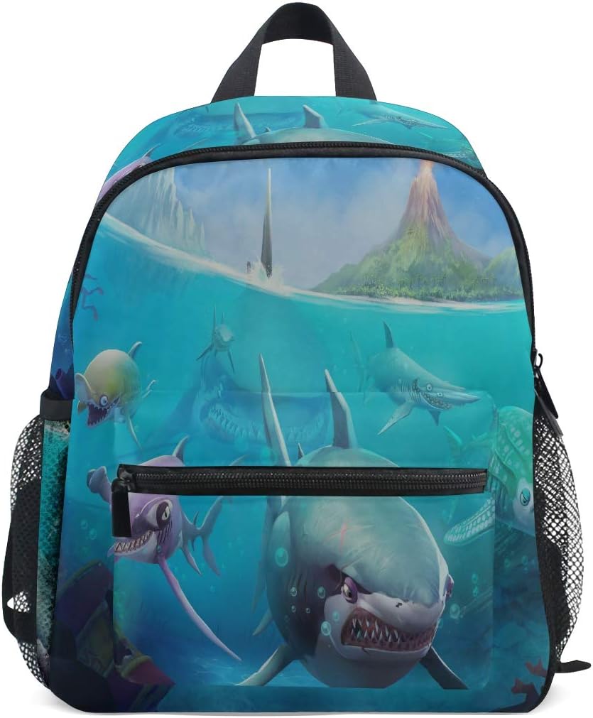 Small Backpacks For Toddlers Hungry Shark World X Ios Android Shark Small Backpack For Girls Perfect Size With Front Chest Buckle For School Travel