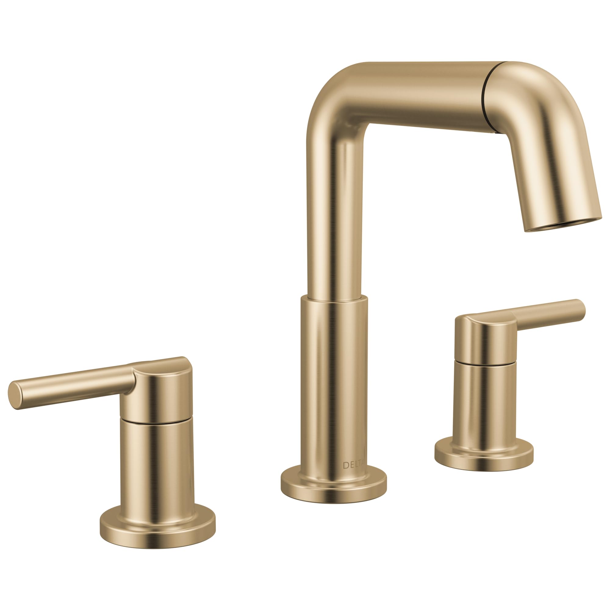 Photo 1 of Delta Nicoli Brushed Gold Bathroom Faucet with Sprayer, 8 Inch 3 Hole Widespread Bathroom Sink Faucet with Pull Out Sprayer, Push-Pop Drain, Champagne Bronze 35849LF-CZPD