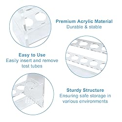 Verkelly Acrylic Test Tube Rack, 16mm Diameter Test