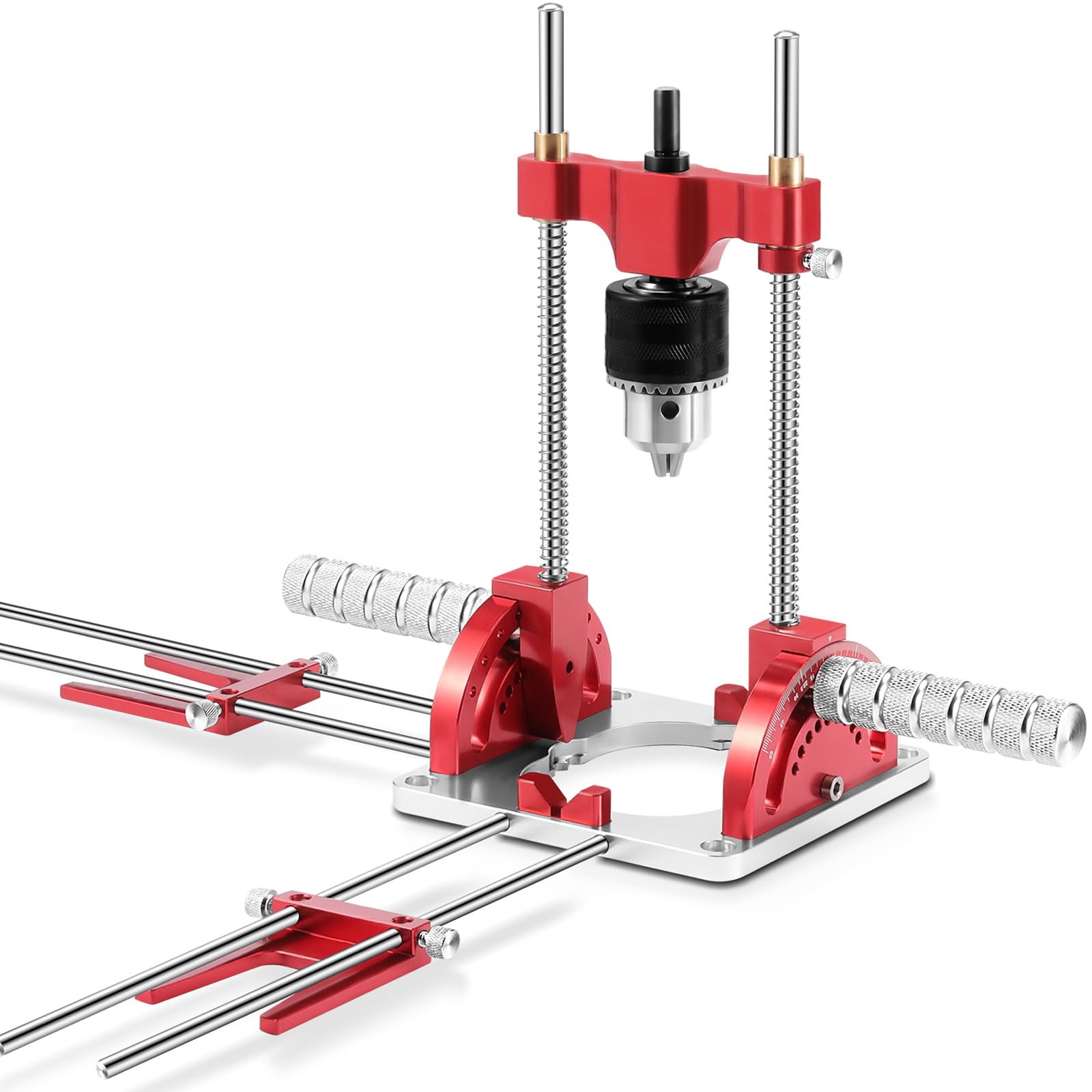 Photo 1 of Portable Drill Guide Multi Angle Drill Guide Self-Centering Portable Drill Guide for Straight Holes I Precision Drill Guide for 1/16" - 1/2" Power Drills w/Chuck & Key, 0° to 60° Angle Drilling Guide